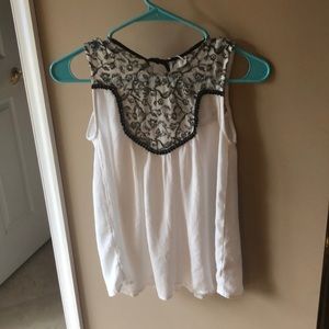 Charming Charlie White with black lace top NWT